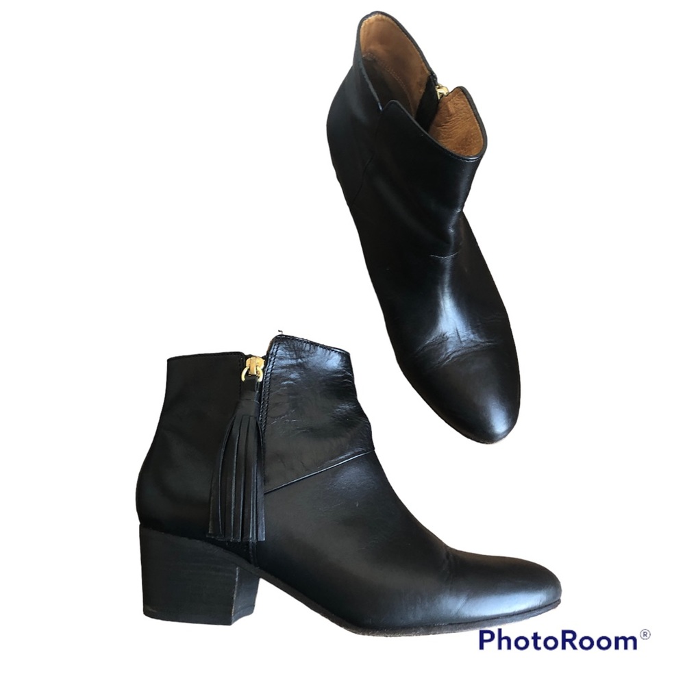 Coach Black Leather Ankle Boots Size 8
